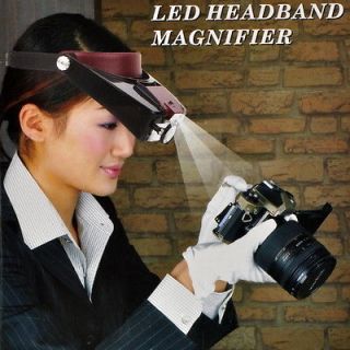10X LED Head Light Headband Magnifier Magnifying Glasses Loupe