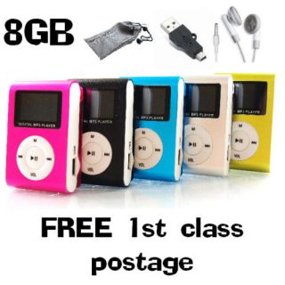 8gb clip mp3 player with lcd screen fm radio available