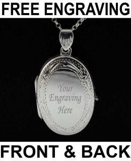 sterling silver picture locket chain free engraving more options 