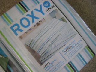 roxy room double duty 3pc sheet set aqua stripe twin