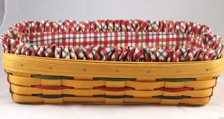Longaberger 1999 Woven Traditions Bread Basket + Fabric Liner