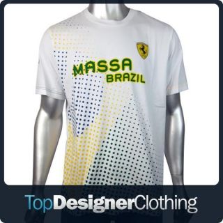   Puma Scuderia SF Ferrari Formula 1 White Brazil Massa Tee T Shirt Top
