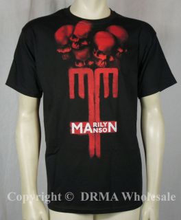 Authentic MARILYN MANSON Skull Cross Tee T Shirt S M L XL Official NEW