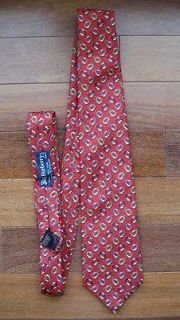 vintage burberry red tie with life saving rings time left
