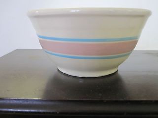 mccoy pottery pink and blue stripe 8 mixing bowl expedited