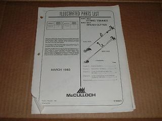 McCulloch Mac 90A String Line Trimmer 95A Brush Cutter Trimmer Parts 
