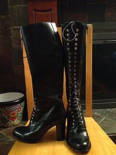 New Charles David black leather boots. Size 6.5. Made in Italy 