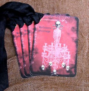 Hang Tags ★ SPOOKY HALLOWEEN SKULL CHANDELIER ★ Gift Tags