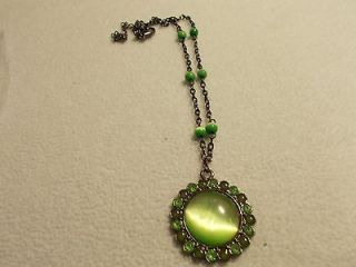 Green Round 18 Adjustable Pendant Necklace, Estates/Auctio​n Find
