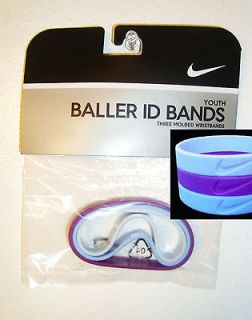 youth nike baller id bands bracelet purple blue navy returns