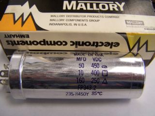 mallory can capacitor fp343 2 10 50 160uf 400 450