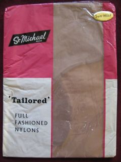 VINTAGE UNUSED PACKAGED 1960S ST MICHAEL FULLY FASHIONED SEAMED NYLON 