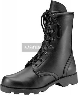 black leather speedlace military combat boots