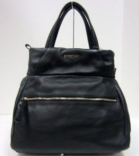 NWT AUTH SPORTMAX By Maxmara Bag Black Leather Tote Handbag Gold 