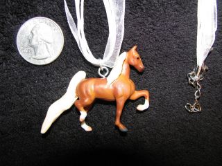 Breyer Necklace Palomino Gaited Mare Horse Pendant White Ribbon Cord 