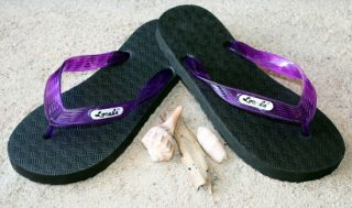 locals mele flip flops with purple strap