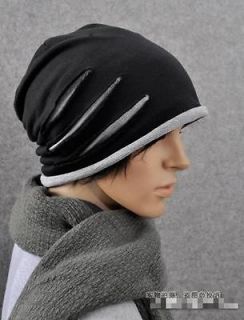 New personality mens cap turban knit hats Dome Black/White gray free 