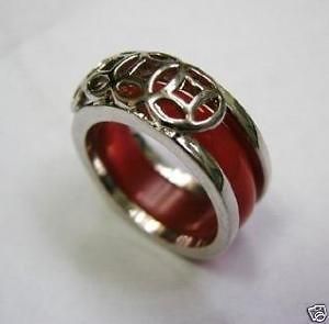 Tibet Silver Inlay Red Jade Mens Ring Size 8,9,10,# @