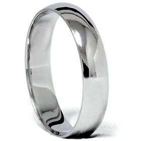   Polished Platinum Comfort Wedding Band Mens Ring Womens Solid (4 12