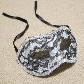 black lace gothic cosplay party masquerade white mask time left