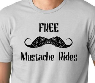 free mustache rides funny t shirt humor tee