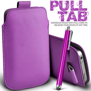   PULL TAB SKIN CASE COVER POUCH & STYLUS FOR VARIOUS BLACKBERRY MOBILES