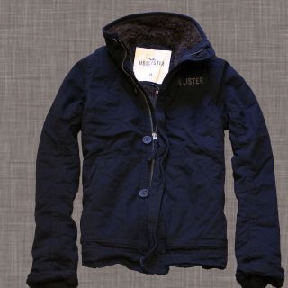 Hollister by Abercrombie Mens Warm Jacket Coat Outerwear with Sherpa 
