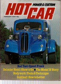 Hot Car Magazine 2/79 Hemi, Blown Hauler, Cortinas, Model B, HOT RODS