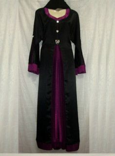   Purple Maxi Long Dress Islamic Modest Jilbab Abaya Hijab/Scarf Kaftan