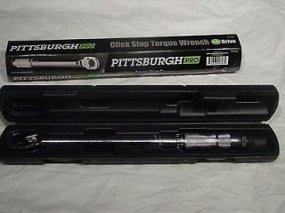 NEW Pittsburgh Pro Click Stop Torque Wrench 3/8 Drive Reversible Hard 