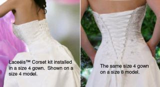 WHITE Corset Kit Makes Wedding Gown Fit Perfect with Lace up Back