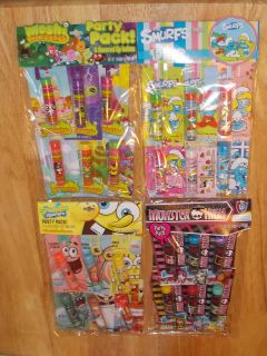 NEW 6pc LIP BALMS PARTY PACK Monster High/Spongebob/Smurfs/Moshi 