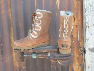 New Womens UGG Rommy Chestnut Sheepskin Lace Up Winter Mid Calf Boots 