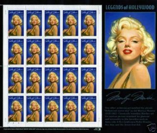 marilyn monroe legends of hollywood stamp sheet 1995 time left