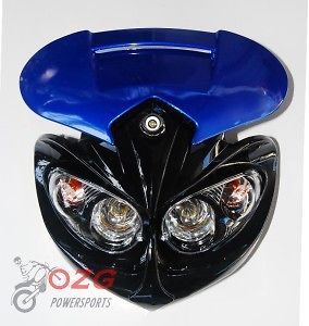 Head light B2 lamp dirt bike dual sport yamaha wr wrf blue fairing 