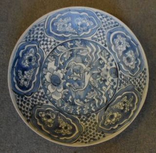 FINE MING CHINESE SWATOW LARGE BLUE AND WHITE CHARGER   SHIP WRECK 