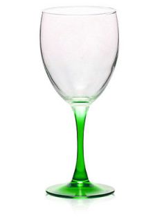 green stem wine glass goblet white or red wine glasses