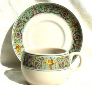 United States Line CUP & SAUCER Manhattan Pattern by BUFFALO CHINA C 