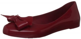 Mel by Melissa Tangerine Bow Red Womens Slip On Jelly Pump Shoes