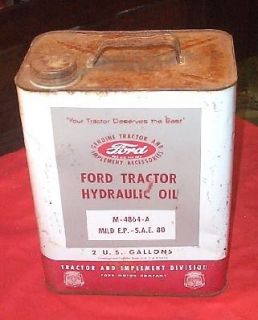 Vintage Ford Farm Tractor Oil Metal Can w/ Ford Logo Sign Implement