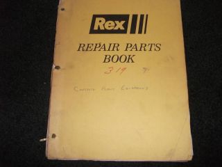 rexnord rex concrete plant equipment parts book manual time left