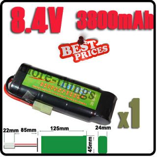 1x 8.4V NiMH 3800mAh Super Power Rechargeable Battery Pack For RC Tank 