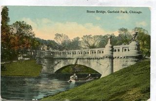 bridge in garfield park chicago il ca 1913 postcard time