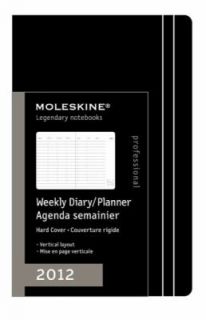 Moleskine 2012 12 Month Professional Weekly Planner Vertical Black 