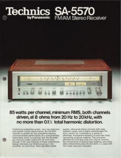 technics sa 5570 stereo receiver brochure 1977 