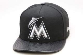 New Era Miami Marlins Snake Skin Strapback Hat [Black] Snapback MLB 