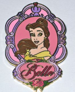 Disney Pin Beauty and the Beast Princess Portrait Belle Rose Framed 