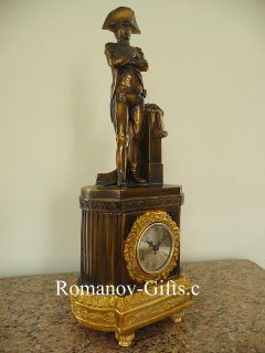 French Empire Emperor NAPOLEON Bronze finish Statue Mantel Clock
