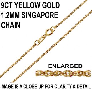   GOLD 16 18 INCH FINE SINGAPORE TWISTED CURB LINK CHAIN NECKLACE