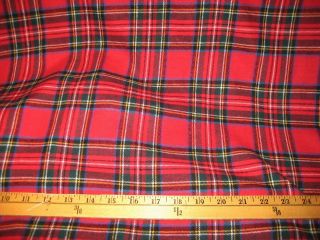 red stewart plaid cotton flannel fabric 58 wide bty time